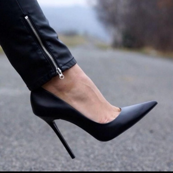 Zara Shoes - Zara black leather high heel shoes Sz 8 good condition, very little wear